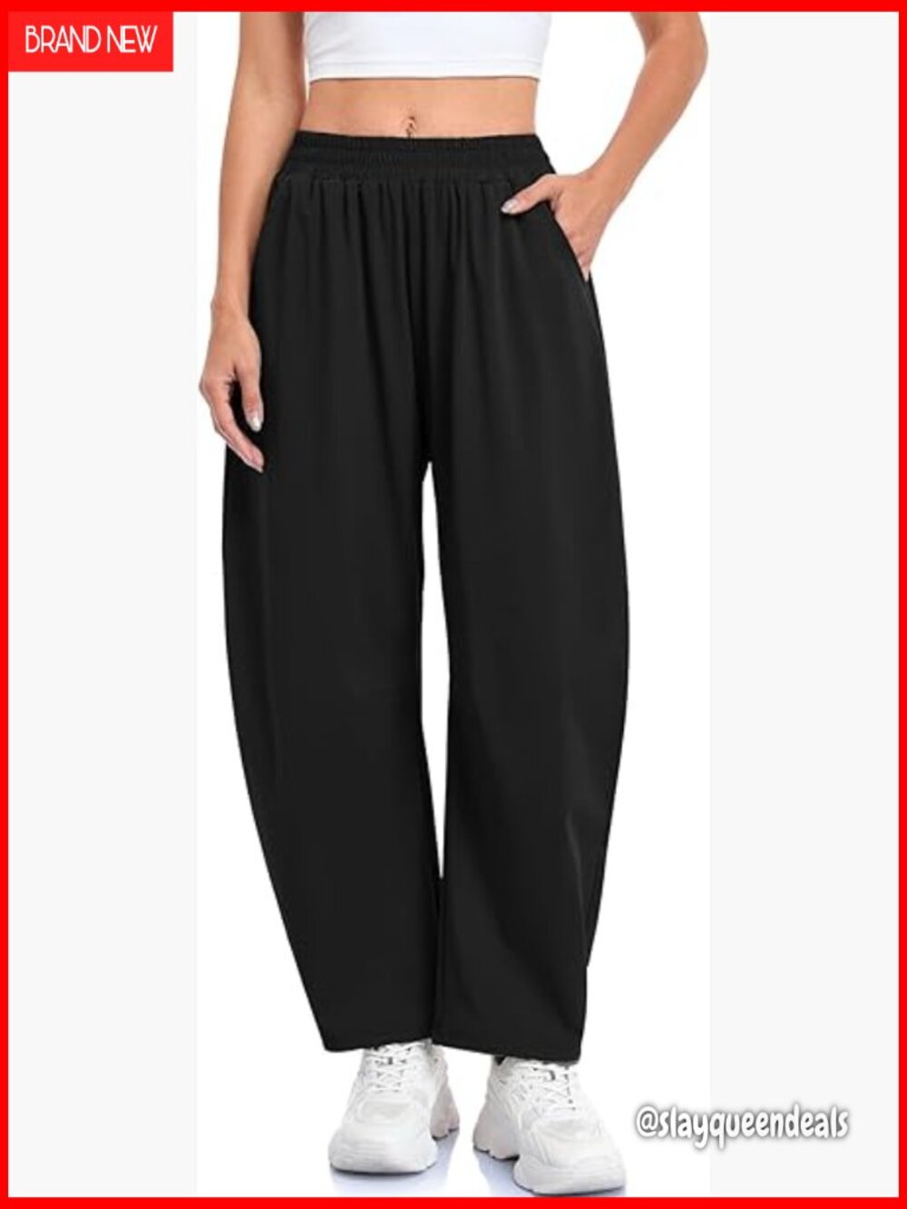 Women's Barrel Ankle Pants Quick Dry Baggy Wide Leg Hiking Pants Elastic